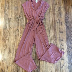 Minkpink Blush Ribbed Jumpsuit Full Length XS